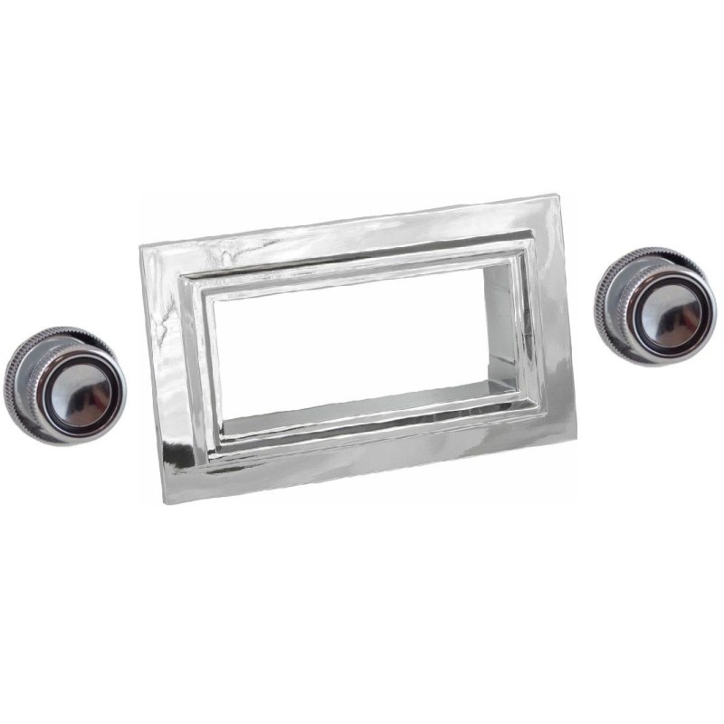 FORD MUSTANG 1967-1968 KIT CADRE CHROME ET BOUTONS DE RADIO (uniquement Retrosound) radio knob set RETROSOUND 126-08-77
