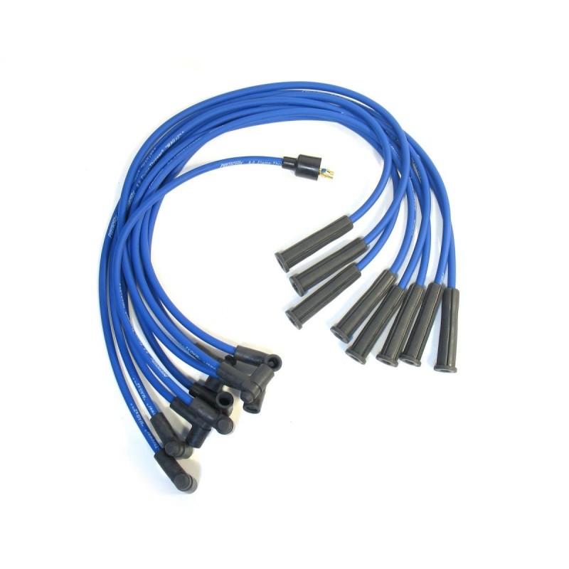 FORD MUSTANG V8 289 302 351 1964-1973 SET CABLES DE BOUGIES 8MM PERTRONIX BLEU PerTronix Flame-Thrower Spark Plug Wire Sets 8083