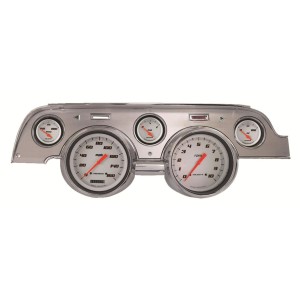 FORD MUSTANG 1967-1968 COMPTEUR ALUMINIUM FOND BLANC Velocity White Gauge Series Package Sets CLASSIC INSTRUMENTS MU67VSWBA
