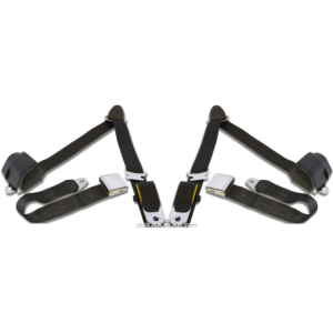 FORD MUSTANG 1964-1973 COUPE ET FASTBACK PAIRE DE CEINTURES DE SECURITE 3 points NOIR seat belt black SCOTT DRAKE SB-3P-BK