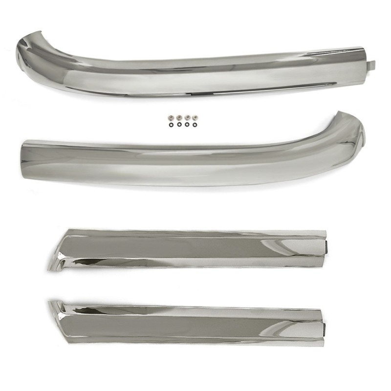 FORD MUSTANG 1964-1968 CABRIOLET SET COMPLET CONTOUR DE PARE BRISE ACIER INOXYDABLE POLI Windshield molding top and pillars set