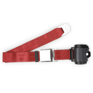 FORD MUSTANG 1964-1973 COUPE ET FASTBACK CEINTURE DE SECURITE TYPE AVIATION ROUGE seat belt back RETROBELT 259-BRD