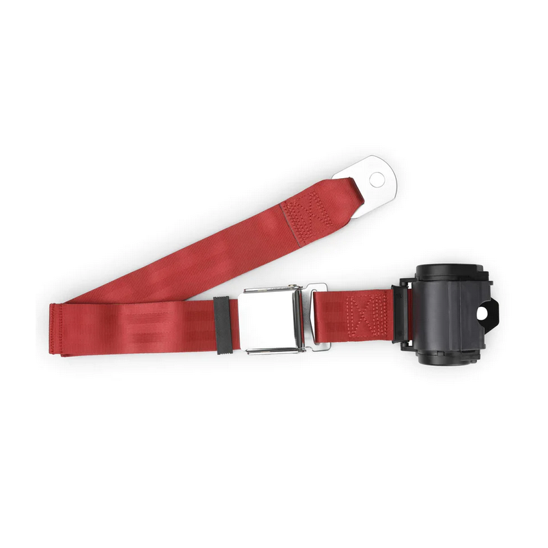 FORD MUSTANG 1964-1973 COUPE ET FASTBACK CEINTURE DE SECURITE TYPE AVIATION ROUGE seat belt back RETROBELT 259-BRD