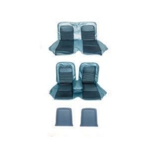 FORD MUSTANG 1967 CABRIOLET CONVERTIBLE SET COMPLET DE COUVRE SIEGE BANC BLEU TURQUOISE AVEC BANQUETTE AVANT + ARRIERE TMI Bench