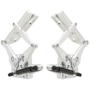 FORD MUSTANG 1967-1968 PAIRE DE COMPAS CHARNIERE DE CAPOT TAILLÉ MASSE ALUMINIUM SOLID FRAME 6061-T6 AVEC VÉRIN POUR CAPOT ACIER