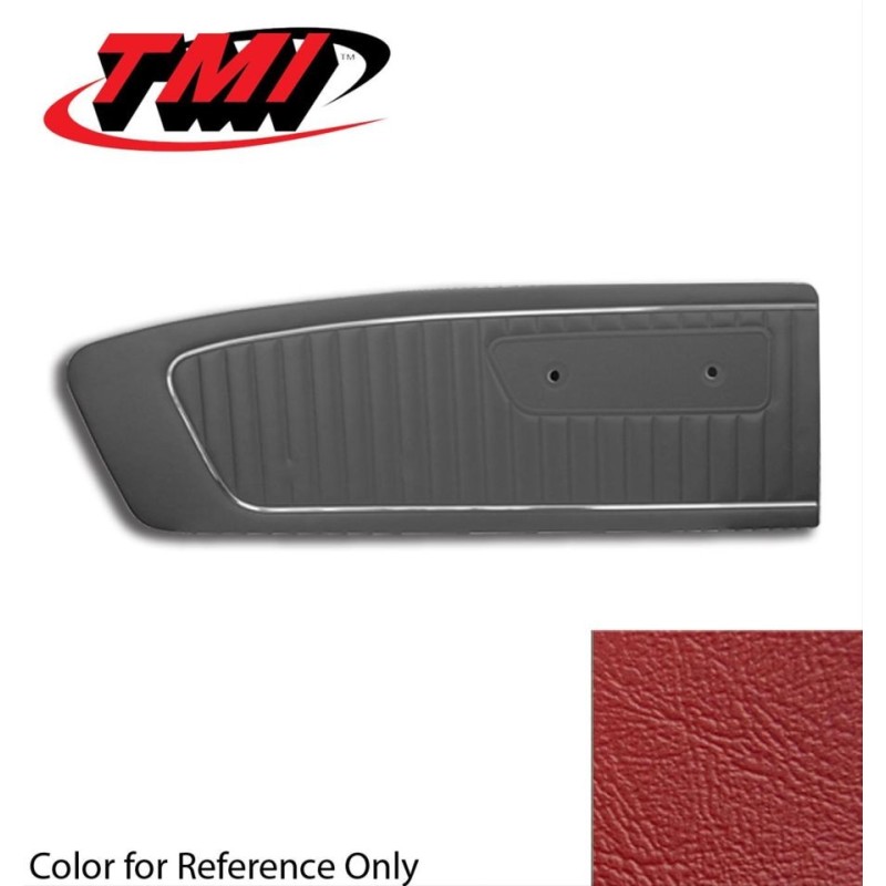 FORD MUSTANG 1965 PAIRE DE PANNEAUX DE PORTE STANDARD EN VINYLE ROUGE TMI Standard Door Panels 10-70805-957