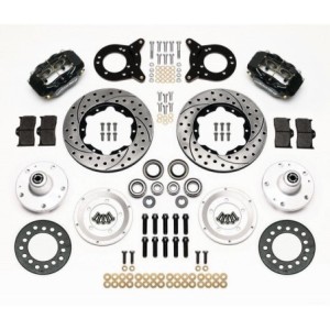 FORD MUSTANG 1965-1969 V8 KIT ETRIERS 4 PISTONS NOIR MANUELLE OU AUTOMATIQUE RAINURE PERCE Forged DynaPro 6 Big Brake Front Disc
