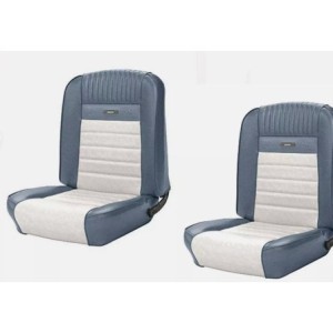 FORD MUSTANG 1964-1966 COUPE DELUXE COUVRE SIEGE PONY BLEU BLANC AVANT ET ARRIÈRE TMI Deluxe Pony Seat Upholstery 43-70125-2287