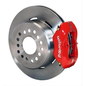 FORD MUSTANG 1965-1973 KIT DE CONVERSION FREINAGE A DISQUES ARRIERE ROUGE PERCES POUR PONT 8 OU 9 POUCES SMALL FORD 3.375 in. x