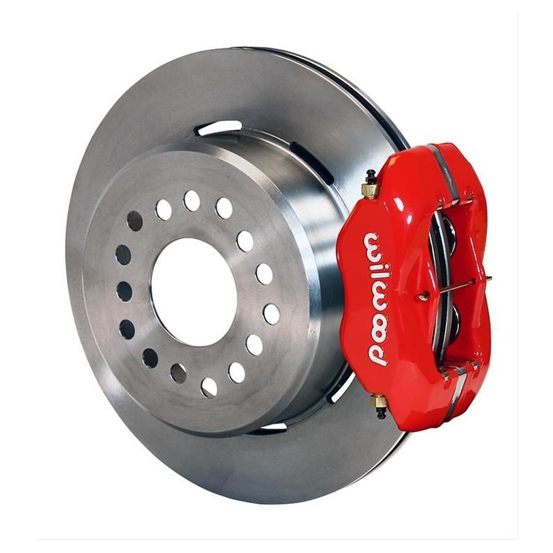 FORD MUSTANG 1965-1973 KIT DE CONVERSION FREINAGE A DISQUES ARRIERE ROUGE PERCES POUR PONT 8 OU 9 POUCES SMALL FORD 3.375 in. x