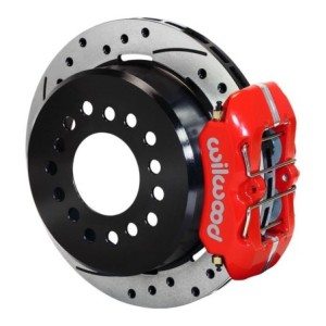FORD MUSTANG 1964-1973 KIT DE FREINS A DISQUE ARRIÈRE PERCES ET RAINURES 11 ÉTRIERS ROUGE A 4 PISTONS Wilwood Forged DynaPro Low