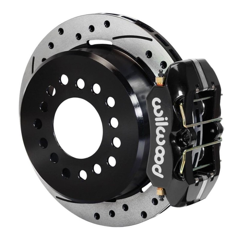 FORD MUSTANG 1964-1973 KIT DE FREINS A DISQUE ARRIÈRE PERCES ET RAINURES 11 ÉTRIERS NOIR A 4 PISTONS Wilwood Forged DynaPro Low
