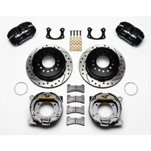 FORD MUSTANG 1964-1973 KIT DE FREINS A DISQUE ARRIÈRE PERCES ET RAINURES 11 ÉTRIERS NOIR A 4 PISTONS Wilwood Forged DynaPro Low
