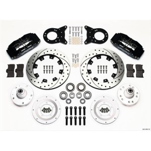 FORD MUSTANG 1965-1969 V8 KIT ETRIERS AVANT 6 PISTONS NOIR MANUELLE OU AUTOMATIQUE RAINURE PERCE Wilwood Forged DynaPro 6 Big Br