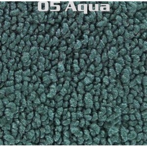 FORD MUSTANG 1964-1973 COUPE FASTBACK KIT SET DE TAPIS DE SOL TURQUOISE avec logo 'Poney de course argenté Mustang' Custom full
