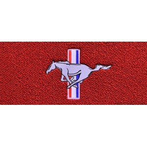 FORD MUSTANG 1964-1973 COUPE FASTBACK KIT SET DE TAPIS DE SOL TURQUOISE avec logo 'Poney de course argenté Mustang' Custom full