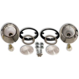 FORD MUSTANG 1967-1968 KIT FEU DE RECUL CHROME Backup lamp deluxe kit SCOTT DRAKE KIT-ELC-7
