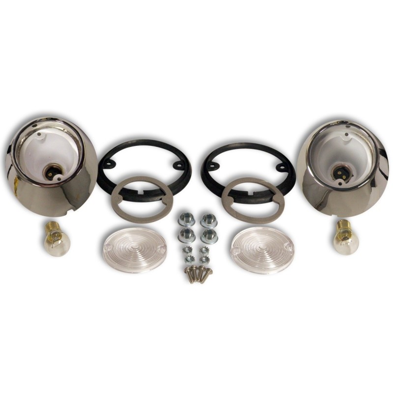 FORD MUSTANG 1967-1968 KIT FEU DE RECUL CHROME Backup lamp deluxe kit SCOTT DRAKE KIT-ELC-7