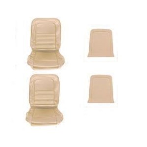 FORD MUSTANG 1968 COUPE CABRIOLET FASTBACK PAIRE DE COUVRE SIEGE AVANT PARCHEMIN TMI Standard Seat Upholstery 43-70208-3096-3443