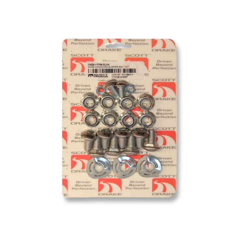 FORD MUSTANG 1964-1970 KIT 28 PIECES VIS DE FIXATION PARE CHOC DELUXE Bumper bolt kit deluxe 28 piece kit deluxe SCOTT DRAKE C5Z