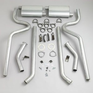 57.1mm (2.25 pouces) FORD MUSTANG 1964-1968 V8 LIGNE ECHAPPEMENT AVEC SILENCIEUX 2.25 POUCES SANS H PIPE Header-Back Dual Exhaus