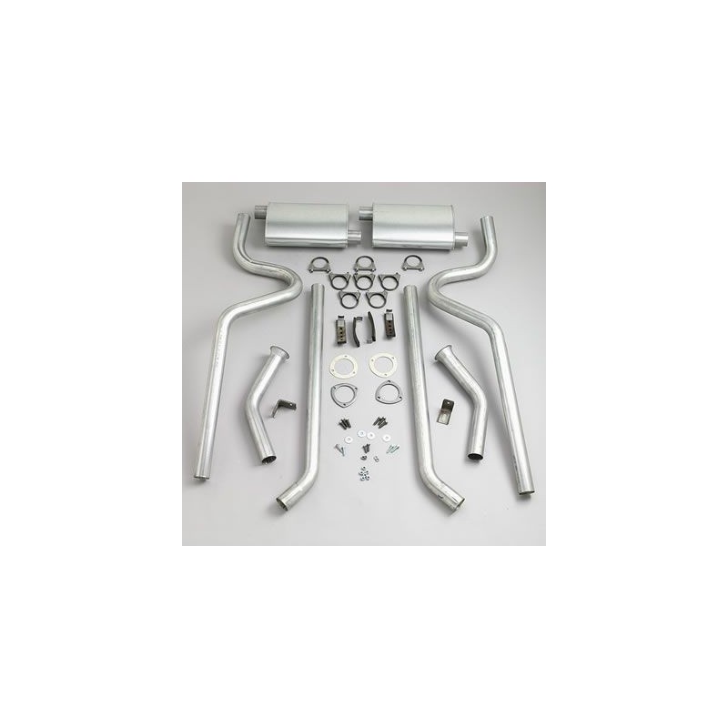 57.1mm (2.25 pouces) FORD MUSTANG 1964-1968 V8 LIGNE ECHAPPEMENT AVEC SILENCIEUX 2.25 POUCES SANS H PIPE Header-Back Dual Exhaus