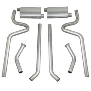 57.1mm (2.25 pouces) FORD MUSTANG 1964-1968 V8 LIGNE ECHAPPEMENT AVEC SILENCIEUX 2.25 POUCES SANS H PIPE Header-Back Dual Exhaus