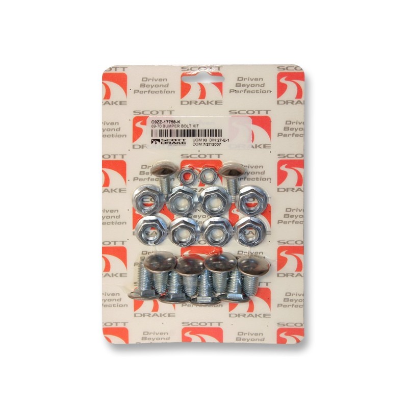 FORD MUSTANG 1969-1970 KIT 20 PIECES VIS DE FIXATION PARE CHOC CONCOURS STANDARD Bumper bolt kit deluxe 20 piece kit concours st