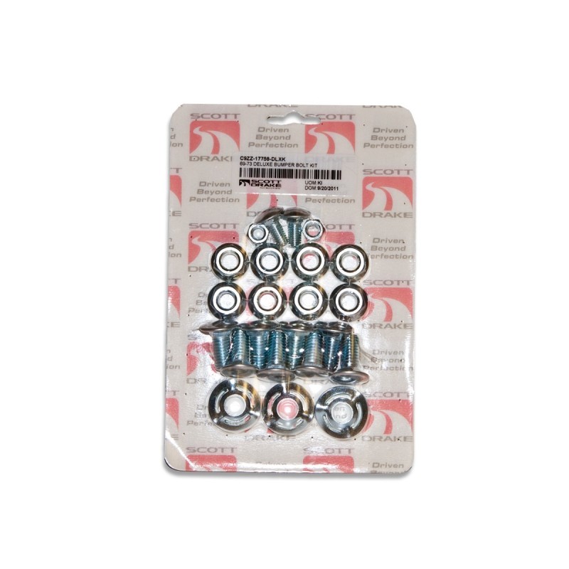 FORD MUSTANG 1969-1973 KIT 28 PIECES VIS DE FIXATION PARE CHOC DELUXE Bumper bolt kit deluxe 28 piece kit deluxe SCOTT DRAKE C9Z