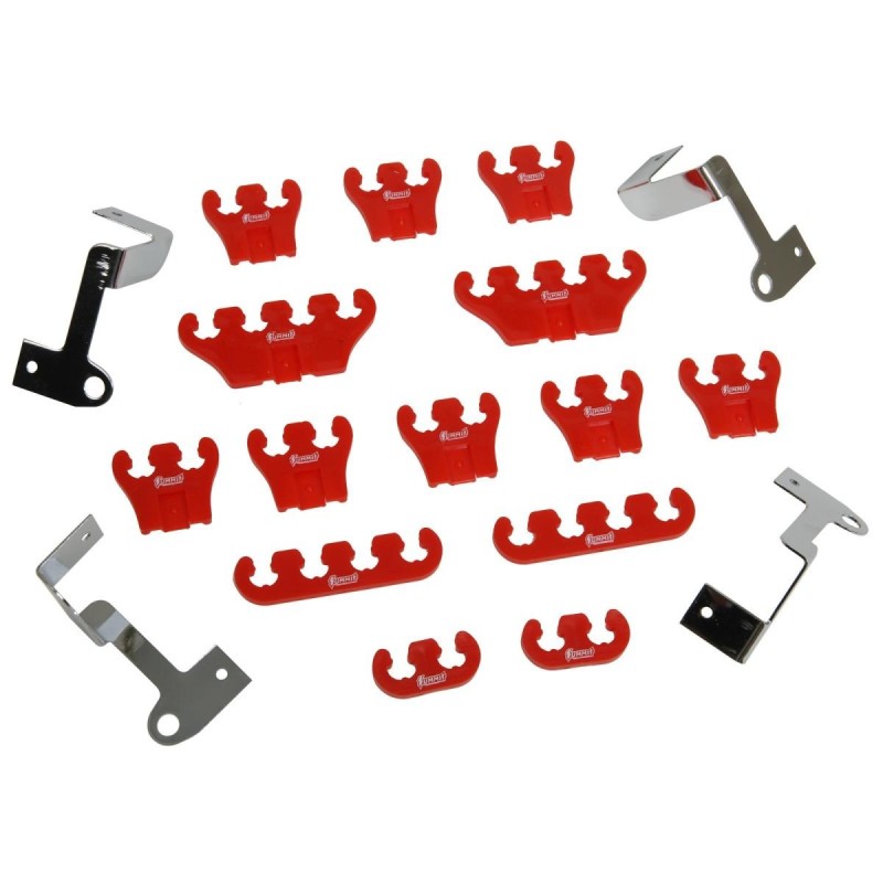 FORD MUSTANG 1964-1973 KIT SEPARATEUR DE CABLES UNNIVERSEL DE BOUGIES D ALLUMAGE 8 MM ROUGE Spark Plug Wire Separators SUM-89004
