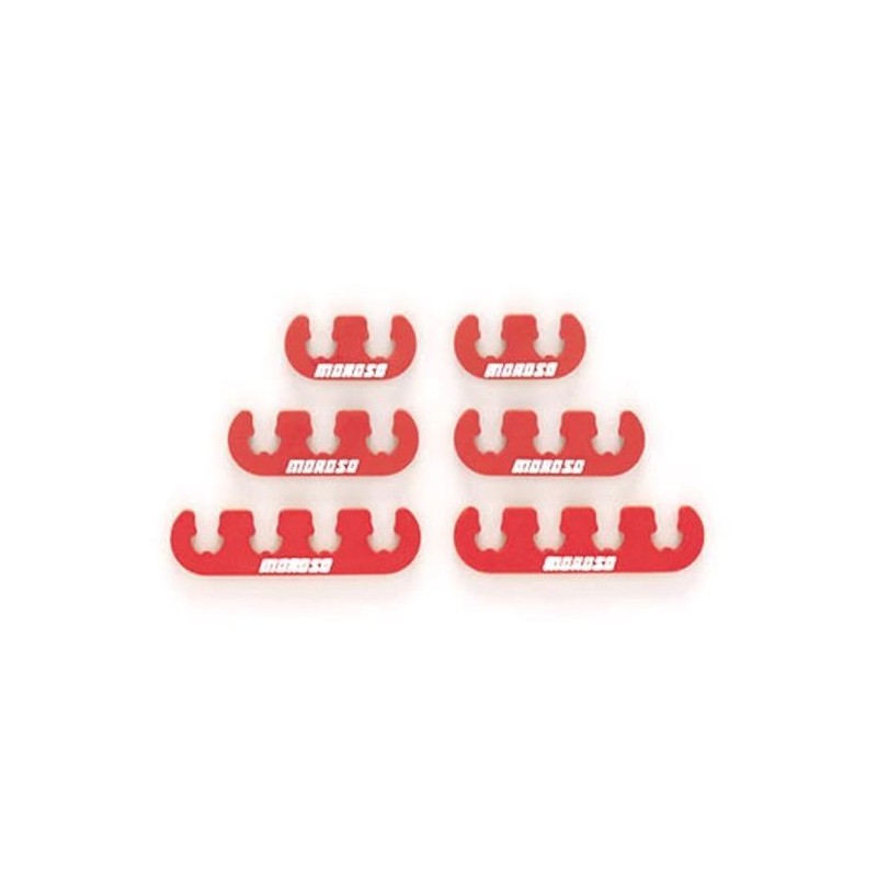 FORD MUSTANG 1964-1973 KIT SEPARATEUR DE CABLES UNNIVERSEL DE BOUGIES D ALLUMAGE 7-9 MM ROUGE Moroso Spark Plug Wire Separators