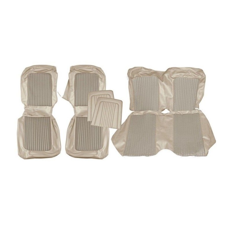 FORD MUSTANG 1968 CABRIOLET KIT DE COUVRE SIEGE AVANT ET ARRIERE PARCHEMIN Distinctive Industries Standard Seat Cover Upholstery