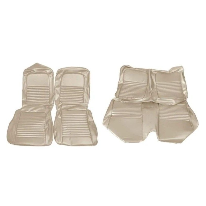 FORD MUSTANG 1967 COUPE SET COMPLET DE COUVRE SIEGE STANDARD PARCHEMIN Full Set Upholstery Standard Parchment Distinctive Indust