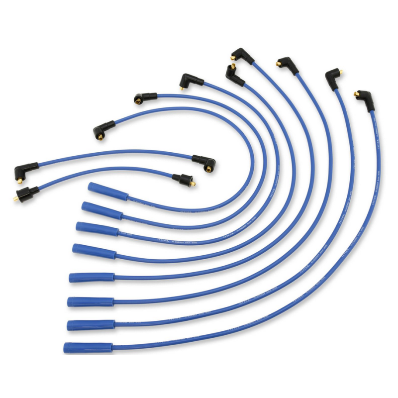 FORD MUSTANG 1964-1969 V8 289 302 351 W SET CABLES DE BOUGIES 8 mm BLEU small block TAYLOR 64652 CONNECTEUR FEMELLE TYPE ORIGINE