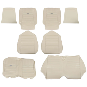 FORD MUSTANG 1964-1966 DELUXE PONY COUPE KIT HOUSSES DE SIEGES AVANT ET ARRIÈRE BLANC Deluxe Pony Seat Upholstery white TMI 43-7