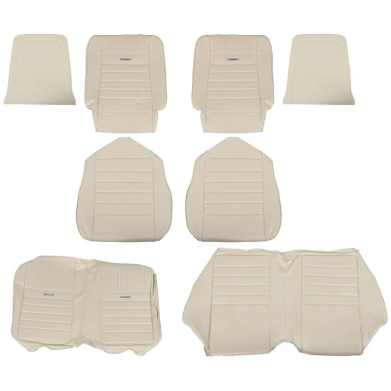 FORD MUSTANG 1964-1966 DELUXE PONY COUPE KIT HOUSSES DE SIEGES AVANT ET ARRIÈRE BLANC Deluxe Pony Seat Upholstery white TMI 43-7