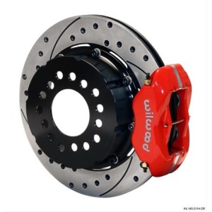 FORD MUSTANG 1964-1973 KIT DE FREINS A DISQUE ARRIÈRE PERCES ET RAINURES 12.19 ÉTRIERS ROUGE A 4 PISTONS Forged DynaPro Low-Prof
