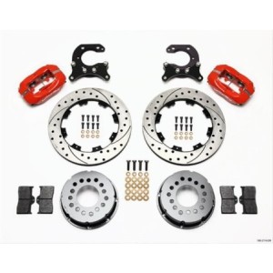 FORD MUSTANG 1964-1973 KIT DE FREINS A DISQUE ARRIÈRE PERCES ET RAINURES 12.19 ÉTRIERS ROUGE A 4 PISTONS Forged DynaPro Low-Prof