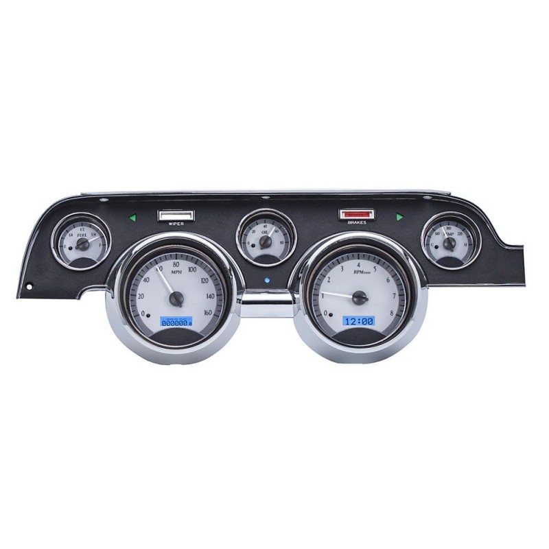 FORD MUSTANG 1967-1968 COMPTEUR MÉTRIQUES AFFICHAGE BLEU Dakota Digital Dash Panels MHX-67F-MUS-S-B