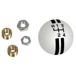 FORD MUSTANG 1964-1973 BOULE DE LEVIER DE VITESSES BLANC BANDES NOIRS POUR 4 VITESSES Shift Knobs SUM-72417-WHI