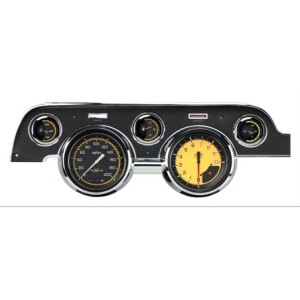 FORD MUSTANG 1967-1968 KIT COMPTEUR DE VITESSE ANALOGIQUE AVEC COMPTE-TOURS JAUNE TEMPÉRATURE D'EAU ET NIVEAU DE CARBURANT Class