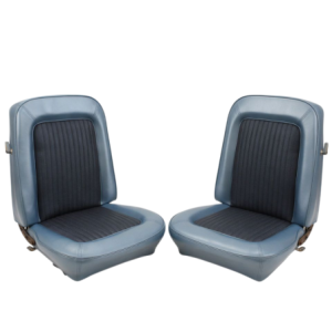 FORD MUSTANG 1968 COUPE CABRIOLET FASTBACK KIT DE COUVRE SIEGE AVANT DELUXE BLEU ET BLEU FONCE Distinctive Industries Deluxe and