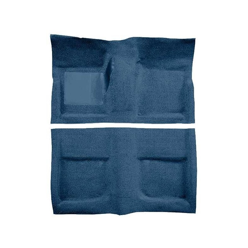 FORD MUSTANG 1964-1968 CABRIOLET KIT COMPLET DE MOQUETTE AVANT + ARRIERE BLEU OER Authorized Molded Carpet Kits with Mass Backin