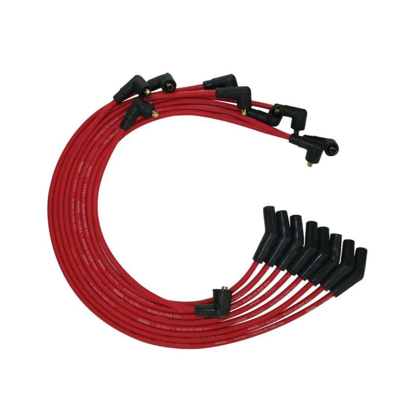 FORD MUSTANG 1967-1973 V8 351C 390 427 428 429 SET CÂBLES DE BOUGIES 8 mm ROUGE Moroso Ultra Ignition Wire Sets 52075