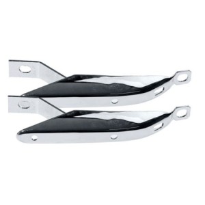 FORD MUSTANG 1967-1968 PAIRE DE BANANES ARRIERE CHROME AVEC TROUS Rear bumper guards chrome SCOTT DRAKE C7ZZ-17984-CR