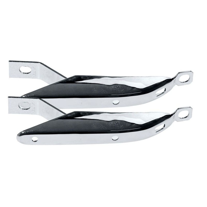 FORD MUSTANG 1967-1968 PAIRE DE BANANES ARRIERE CHROME AVEC TROUS Rear bumper guards chrome SCOTT DRAKE C7ZZ-17984-CR